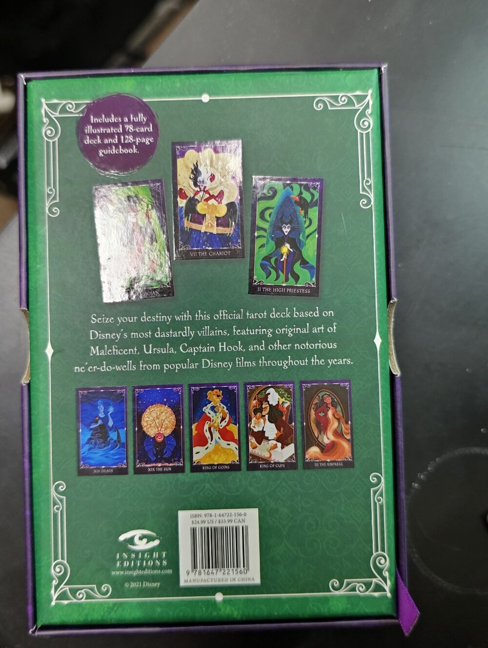 Disney Villains Tarot Deck — Green, Purple & Gold Box Artwork - Picture 3 of 6